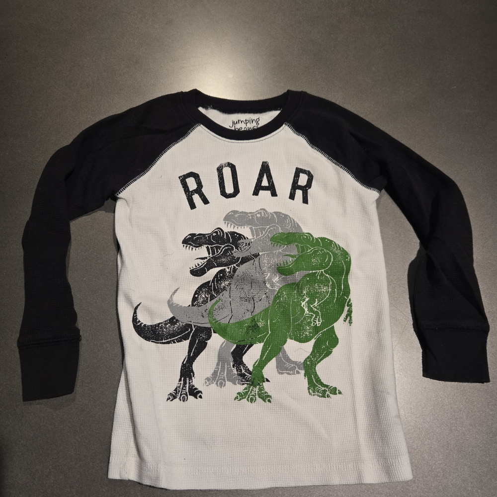 Jumping Beans Long Sleeve Dinosaur Tee - Black and Green